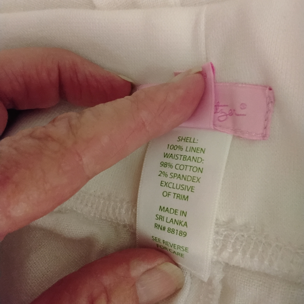 Lilly Pulitzer Medium White Wide Leg Pants Women’s Drawstring Waist Resort Wear” - Picture 4 of 4